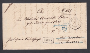 Gostyń - Krzywiń obwoluta listu z treścią 1863 rok