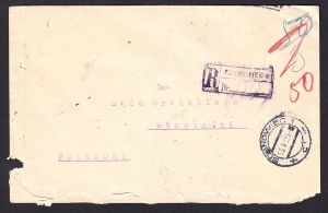 0209+210 koperta listu poleconego Sosnowiec 1929 rok