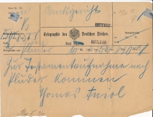 Dobrodzień ( Guttentag ) telegraf 1902 rok