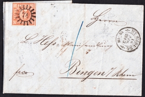 Bayern koperta listu 1863 rok