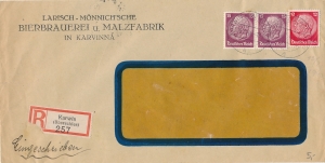 Karwina koperta listu firmowego 1940 rok - Zaolzie
