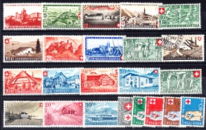 Szwajcaria zestaw znaczków kasowanych