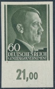 GG 111 nieząbkowany czysty** Portret A.Hitlera na jednolitym tle