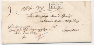Głogów obwoluta listu 1855 rok