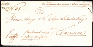 Gdów - Tarnów obwoluta listu 1849 rok