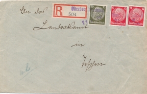 Oderberg ( Bogumin ) - Cieszyn koperta listu stempel prowizoryczny 1940 rok Zaolzie