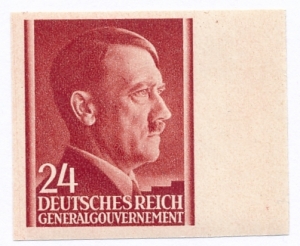 GG 078 nieząbkowany czyste** Portret A.Hitlera na jednolitym tle
