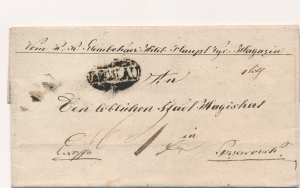 Jarosław obwoluta listu z treścią 1840 rok