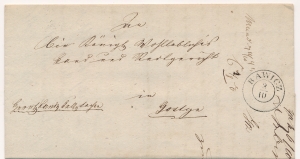 Rawicz-Gostyń obwoluta listu z treścią 1843 rok