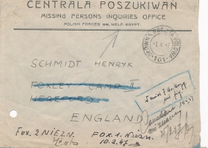 Poczta Polowa Centrala poszukiwań 1947 rok