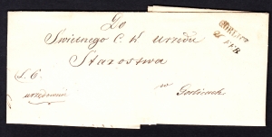 Gorlice obwoluta listu miejscowego 1872 rok