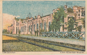 Lida - Dworzec kolejowy 1916 rok obieg pocztowy