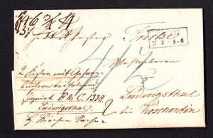 Brzeg obwoluta listu z treścią 1850 rok