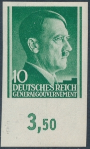 GG 074 nieząbkowany czysty** Portret A.Hitlera na jednolitym tle