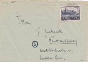 GG 114 koperta listu do obozu Neubrandenburg
