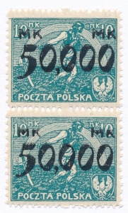 0170 II af zielononiebieski  ZL 13½:11 uskok perforacji gwarancja czysty** Wydanie przedrukowe