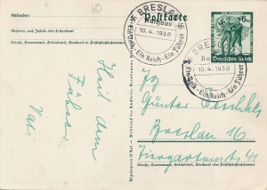 Wrocław pocztówka stempel okolicznościowy 1938 rok