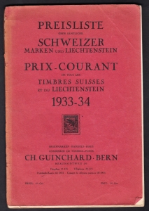 Katalog Szwajcaria-Liechtenstein 1933 rok