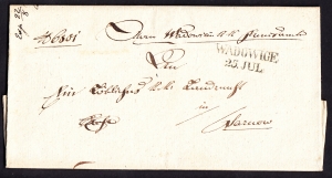 Wadowice obwoluta listu 1839 rok