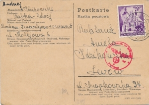 GG 046 kartka Rabka-Lwów cenzura 1941 rok