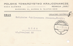 Warszawa - formularz 1934 rok