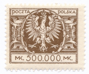 0179 am brązowy papier średni ZG 11½:11¾ czysty** Duży orzeł ma tarczy barokowej