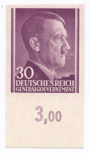GG 079 nieząbkowany czyste** Portret A.Hitlera na jednolitym tle