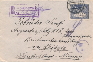 0092 koeprta listu poleconego zagranicznego cenzura 1920 rok