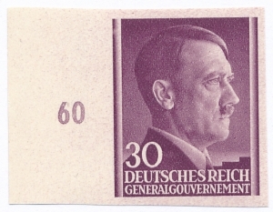 GG 079 nieząbkowany czyste** Portret A.Hitlera na jednolitym tle