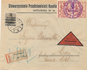 0009 I koperta listu firmowego opłata za doręczenie 1918 rok
