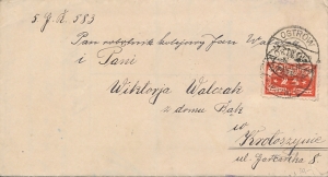 U5 obwoluta listu urzędowego Ostrów 1920 rok