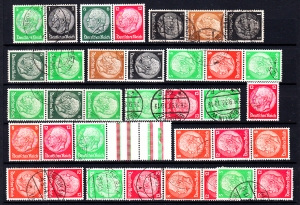 Deutsches Reich zestaw znaczków kasowanych do kombinacji