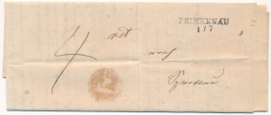 Przemków obwoluta listu urzędowego 1850 rok