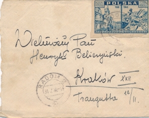 0381 koperta listu Radom 1946 rok