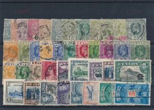 Ceylon zestaw znaczków kasowanych