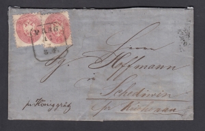 Praga-Schedriwin obwoluta listu z treścią 1864 rok
