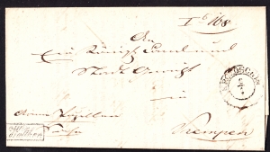 Krotoszyn obwoluta listu urzędowego 1849 rok