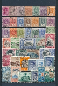 Ceylon plansza znaczków kasowanych