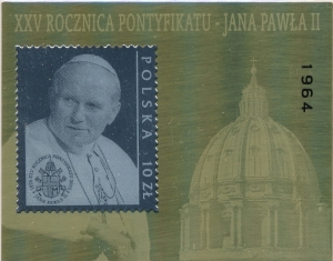 3867 plakietka okolicznościowa JP II złota