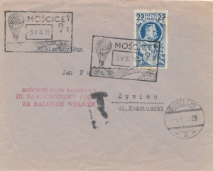 0266 koperta Balon Mościce 1935 rok