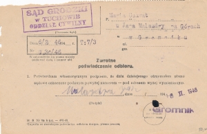 Gromnik stempel prowizoryczny 1946 rok