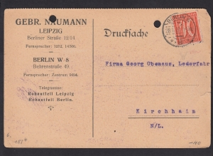 Deutsches Reich Mi.163 kartka stempel Berlin 1922 rok