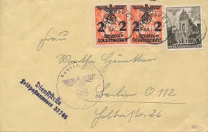 GG 17+44  koperta listu cenzura 1940 rok