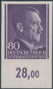 GG 112 nieząbkowany czysty** Portret A.Hitlera na jednolitym tle