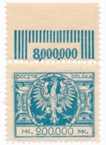 0177 u papier cienki ZG 11½:11¾ czysty** Duży orzeł na tarczy barokowej