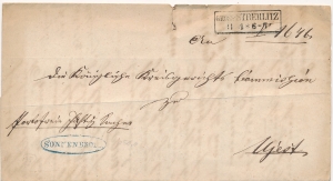 Strzelce Opolskie obwoluta listu z treścią 1864 rok