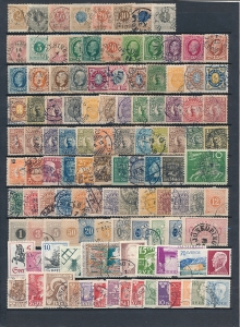 Szwecja zestaw znaczków kasowanych