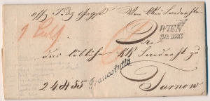 Wiedeń - Tarnów obwoluta listu z treścią 1841 rok