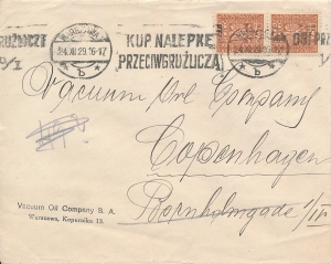 0244 koperta listu zagranicznego wirnik 1929 rok