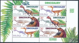 5109-5111 Blok 352 czysty** Dinozaury 